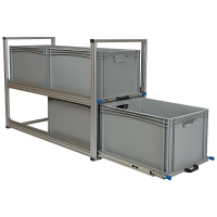 Kastenwagen Auszug mit 2 Auszügen für 2 Boxen 600 x 400 auf jedem Auszug