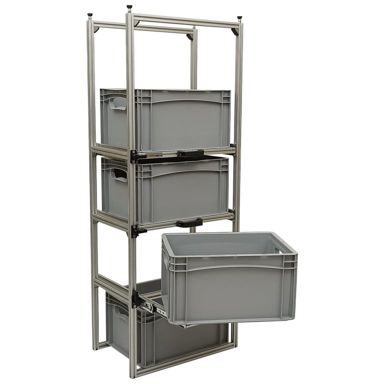 Wohnmobil Regal Aluminium Tower 2 mit 3 Auszügen