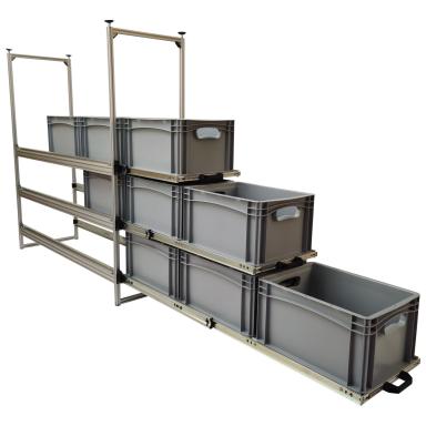 Wohnmobil Regal Aluminium Tower 1 - 1200 - mit 3 Auszügen