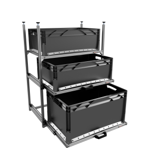 Wohnmobil Regal Aluminium Tower 3 mit 2 Auszügen und 1 Rahmen