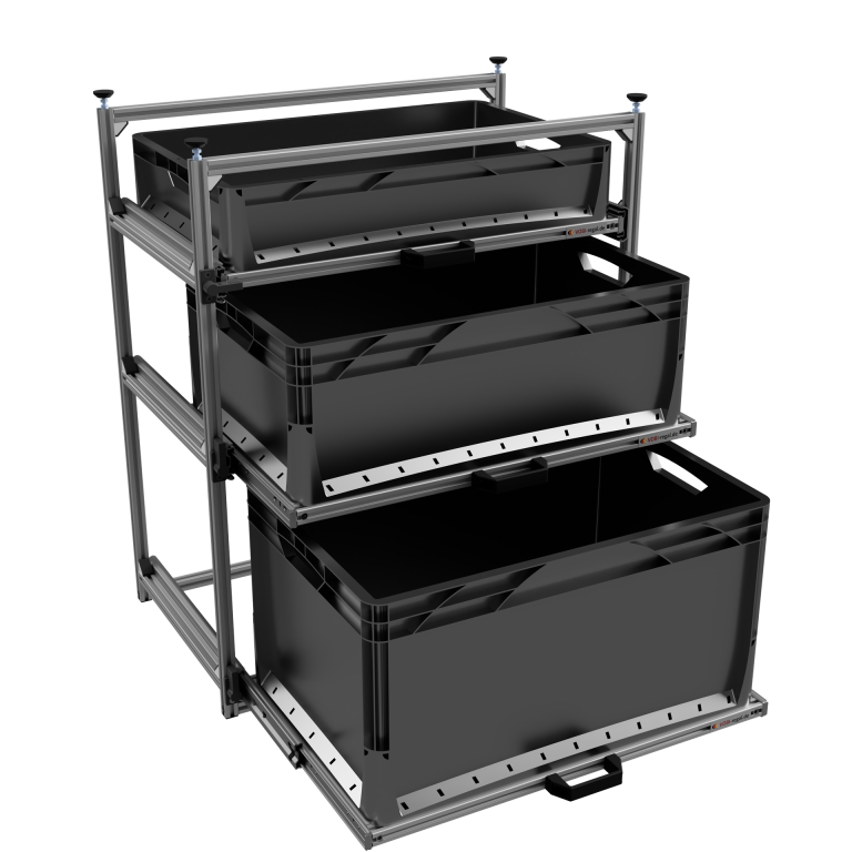 Wohnmobil Regal Aluminium Tower 3 mit 3 Auszügen