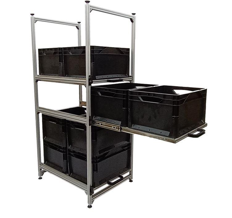 Wohnmobil Regal Aluminium Tower 4 mit 3 Auszügen