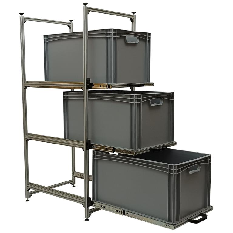 Wohnmobil Regal Aluminium Tower 4 - 600 - mit 3 Auszügen