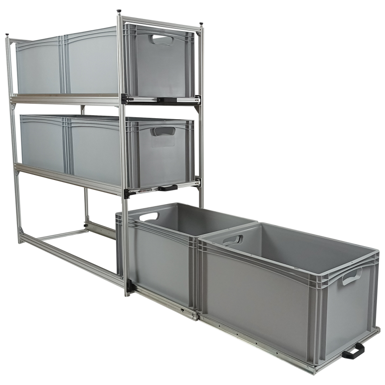 Wohnmobil Regal Aluminium Tower 4 - 1200 - mit 3 Auszügen