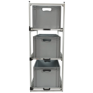 Wohnmobil Regal Aluminium Tower 4 - 1200 - mit 3 Auszügen