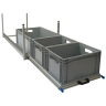 Wohnmobil Regal Aluminium Auszug Unterboden 1200x400 mit Boxen